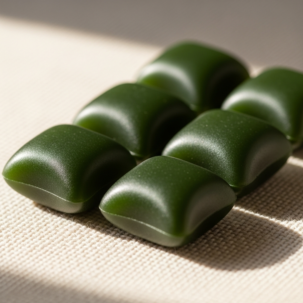 Macro de las gummies verdes